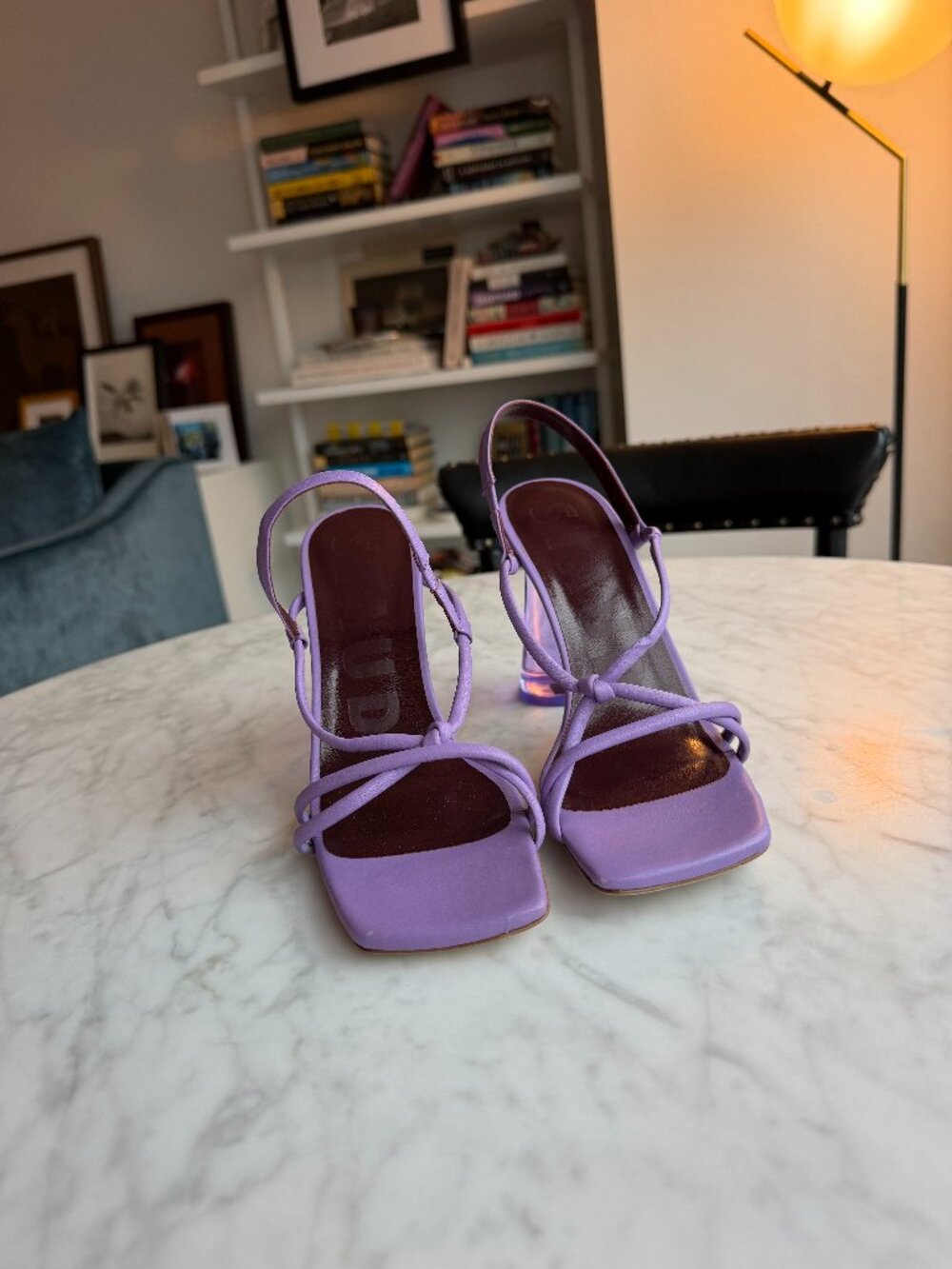 Staud Leanne Knotted Leather Sandal in Lilac - Picture 1 of 6